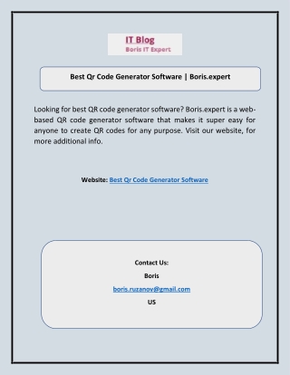 Best Qr Code Generator Software | Boris.expert