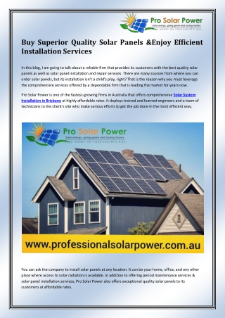 Best Solar Panel in Brisbane