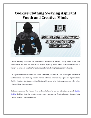 Cookies Clothing Swaying Aspirant Youth and Creative Minds