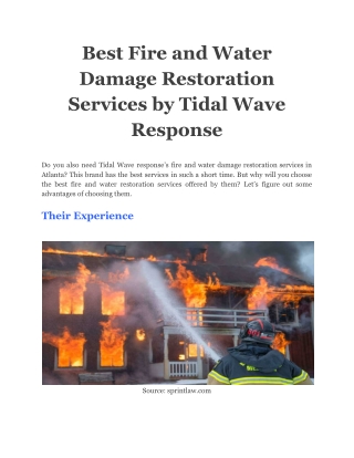 Best Fire and Water Damage Restoration Services by Tidal Wave Response