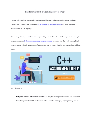 5 hacks for instant C programming for your project