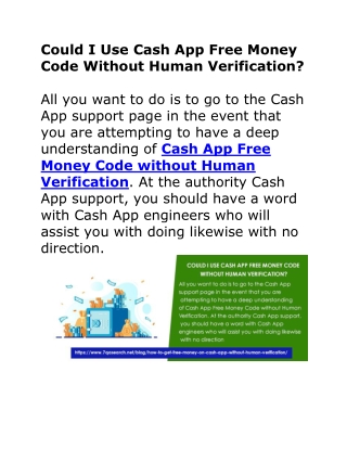 Could I Use Cash App Free Money Code Without Human Verification?