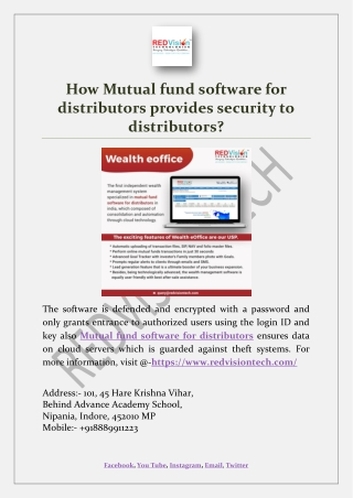 How Mutual fund software for distributors provides security to distributors