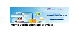 Msme verification api provider