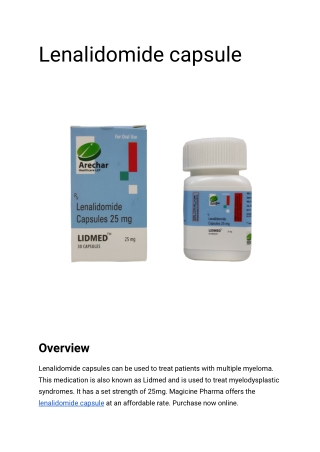 Lenalidomide capsule