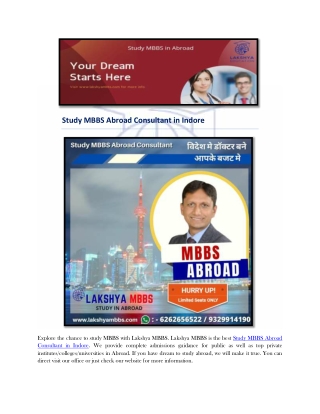 Best MBBS Abroad Consultants in Indore