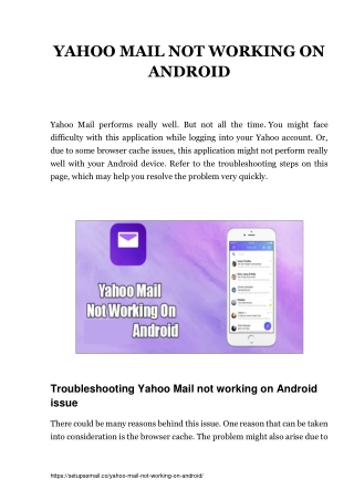 Yahoo Mail Not Working On Android - (Setupsemail.co)