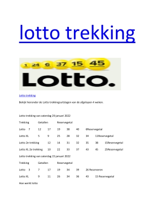 lotto trekking