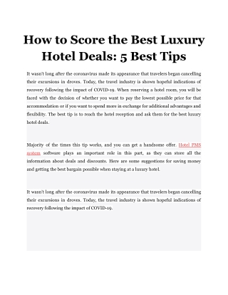 How to Score the Best Luxury Hotel Deals_ 5 Best Tips