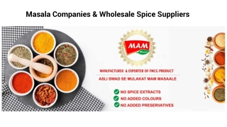 Masala Companies | Wholesale Spice Suppliers