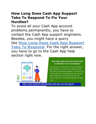 How Long Does Cash App Support Take To Respond To Fix Your Hurdles?