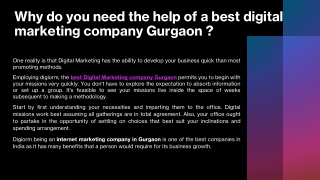 Why do you need the help of a best digital marketing company Gurgaon