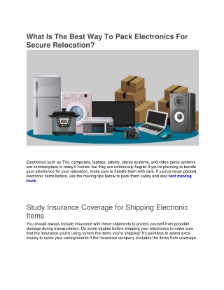 What Is The Best Way To Pack Electronics For Secure Relocation