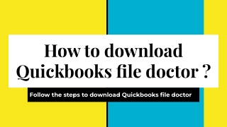 Quickbooks file doctor