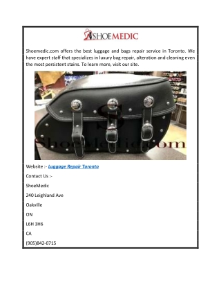 Luggage Repair Toronto  Shoemedic.com