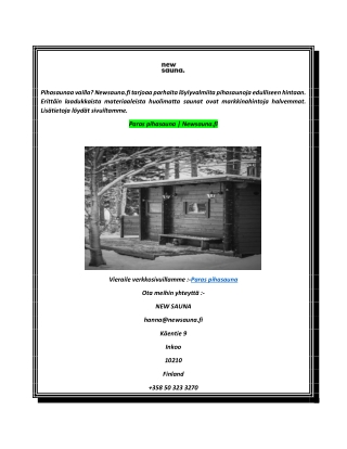 Ulkosauna  Newsauna.fi