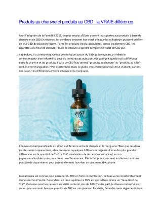Produits au chanvre et produits