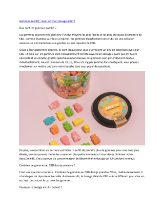 Quel est mon dosage idéal