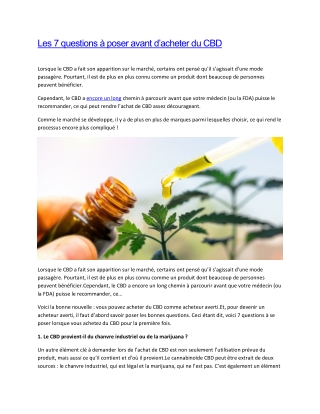 Les 7 questions à poser avant d
