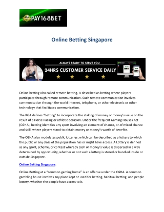 Online Betting Singapore