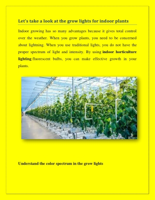 What should you think about indoor garden led lights?