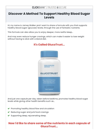 GET GLUCOTRUST HEALTH SUPPLEMENT
