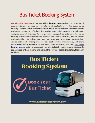 Bus Ticket Booking System