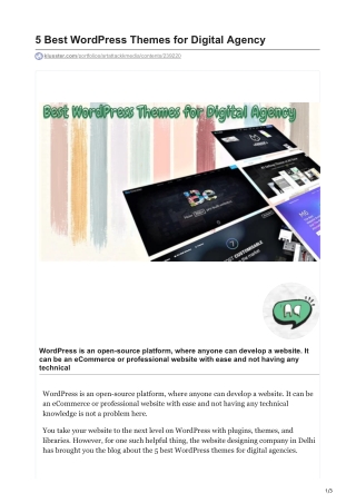 5 Best WordPress Themes for Digital Agency
