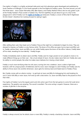 Five Nights in Freddy's 4 Game Review