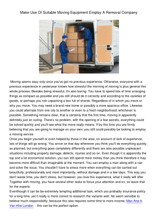 MakeUseOfSuitableMovingEquipmentEmployARemovalCompany