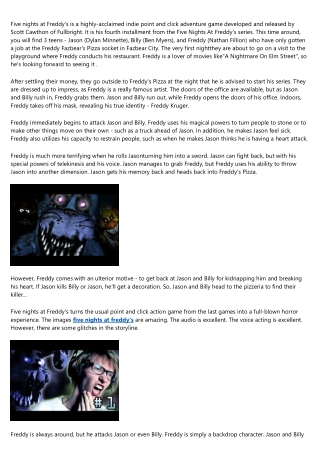 Five Nights in Freddy's 4 Game Review