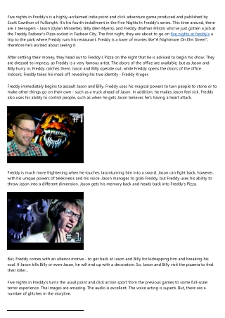 Five Nights at Freddy's 4 Game Review