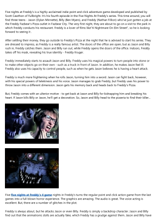 Five Nights in Freddy's 4 Game Review