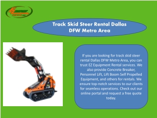 Track Skid Steer Rental Dallas DFW Metro Area