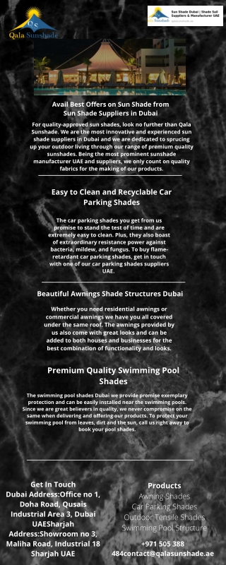 Bespoke Collection of Swimming Pool Sun Shades