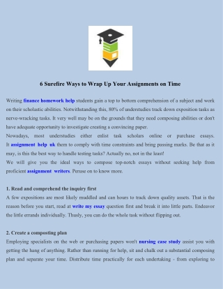 6 Surefire Ways to Wrap Up Your Assignments on Time