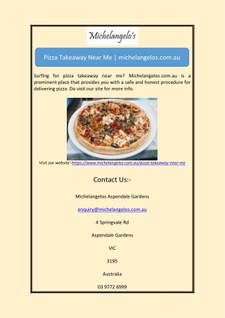 pizza takeaway near mePizza Takeaway Near Me | michelangelos.com.au