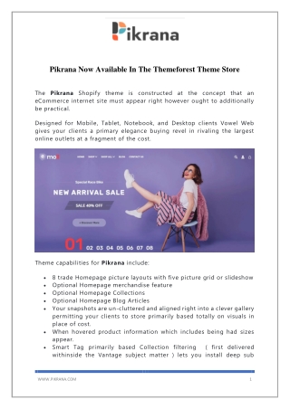 Pikrana Now Available In The Themeforest Theme Store