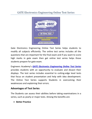 GATE Electrical Engineering Online Test Series