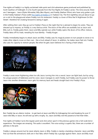 Five Nights at Freddy's 4 Game Review