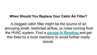 When Should You Replace Your Cabin Air Filter_
