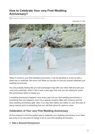 How to Celebrate Your very First Wedding Anniversary?