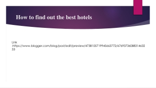 How to find out the best hotels