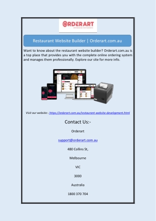 Restaurant Website BuilderRestaurant Website Builder | Orderart.com.au