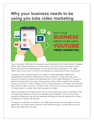 Why your business needs to be using you tube video marketing