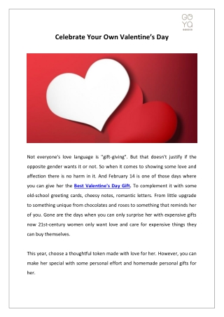 Celebrate Your Own Valentine’s Day