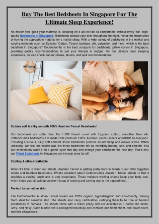 Bedsheets in Singapore - Cottoncrumbs