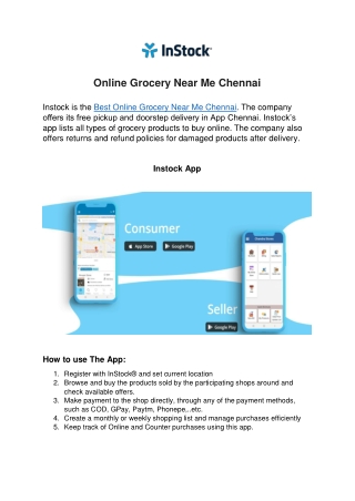 Online Grocery Near Me Chennai