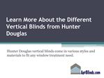 Learn More About the Different Vertical Blinds from Hunter D