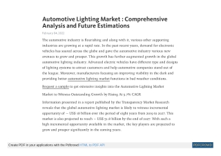 Automotive Lighting Market worth US$ 51.8 Bn by 2027